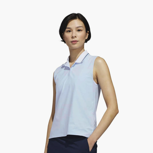 adidas Ladies Sleeveless Golf Polo Enjoy Soft Stretch Comfort and a Stylish Contrast Collar