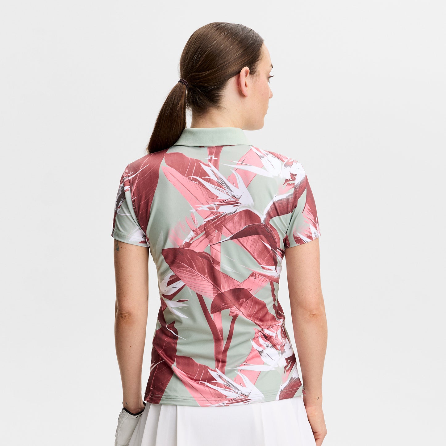 J.Lindeberg Ladies Tour Tech Printed Polo - Feminine Performance with Effortless On-Course Style