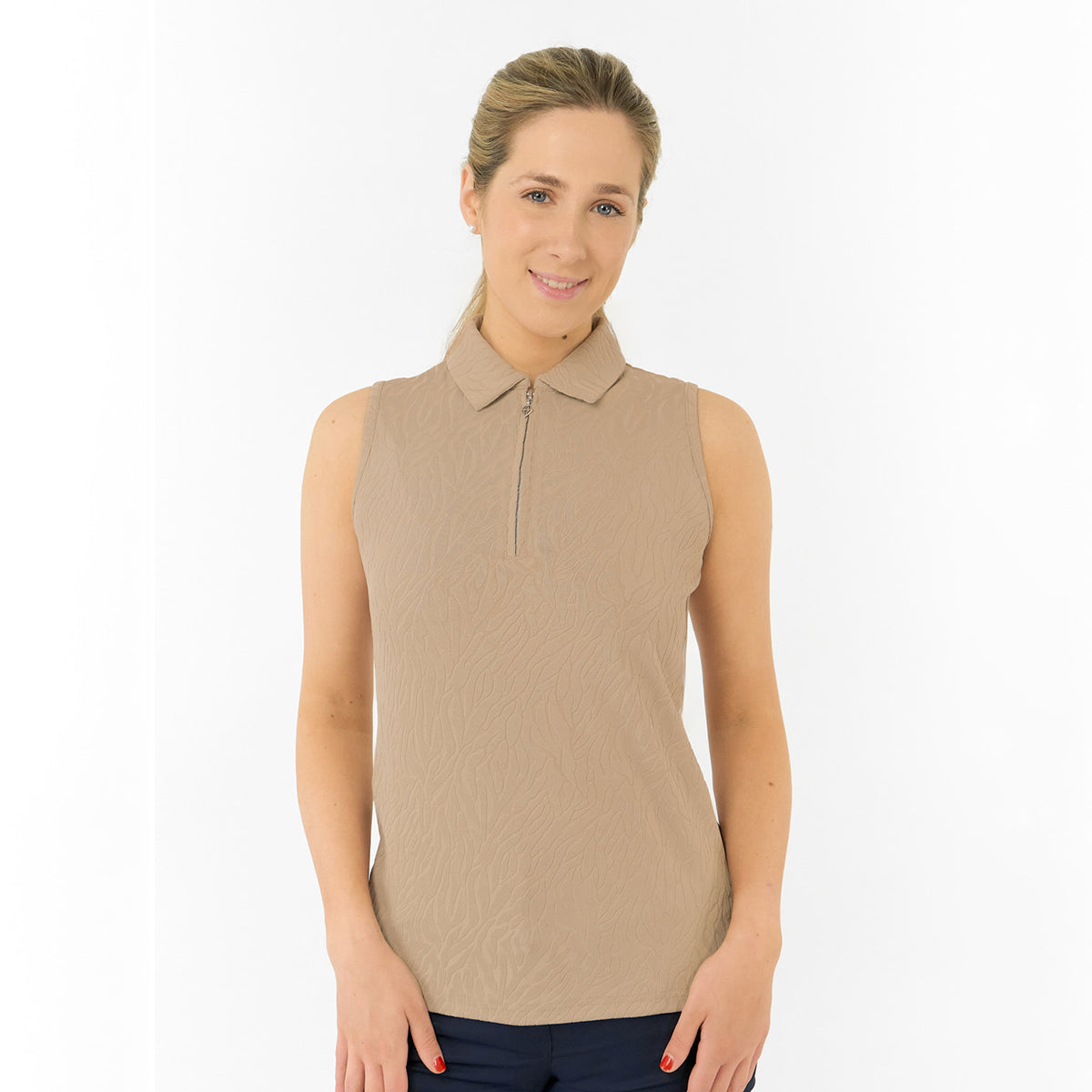 Pure Golf Ladies Textured Sleeveless Polo