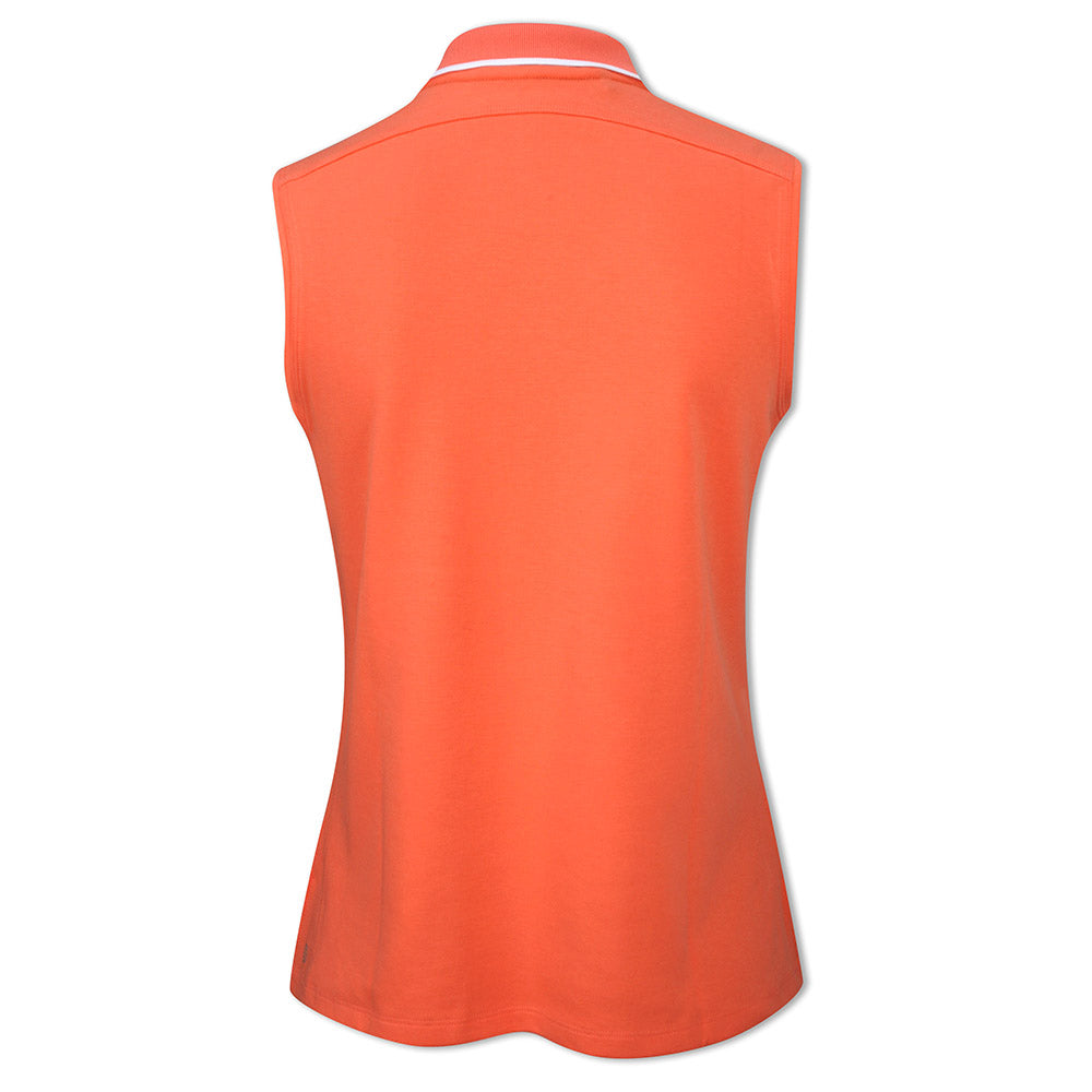 adidas Ladies Go-To Cotton Rich Sleeveless Golf Polo in Coral Fusion