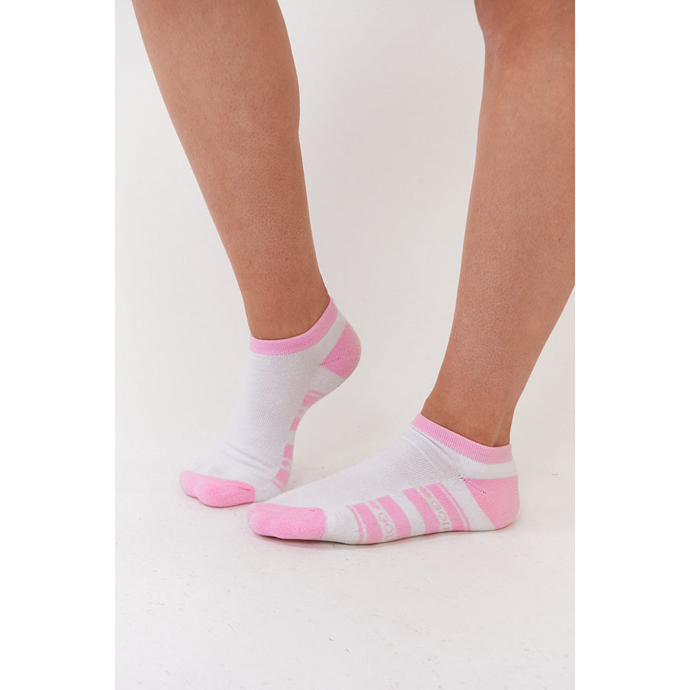 Pure Ladies 2 Pack Sock in Pink Blossom & White