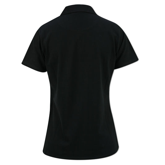 Glenmuir Ladies Pique Knit Short-Sleeve Polo with Soft Cotton Finish in Black