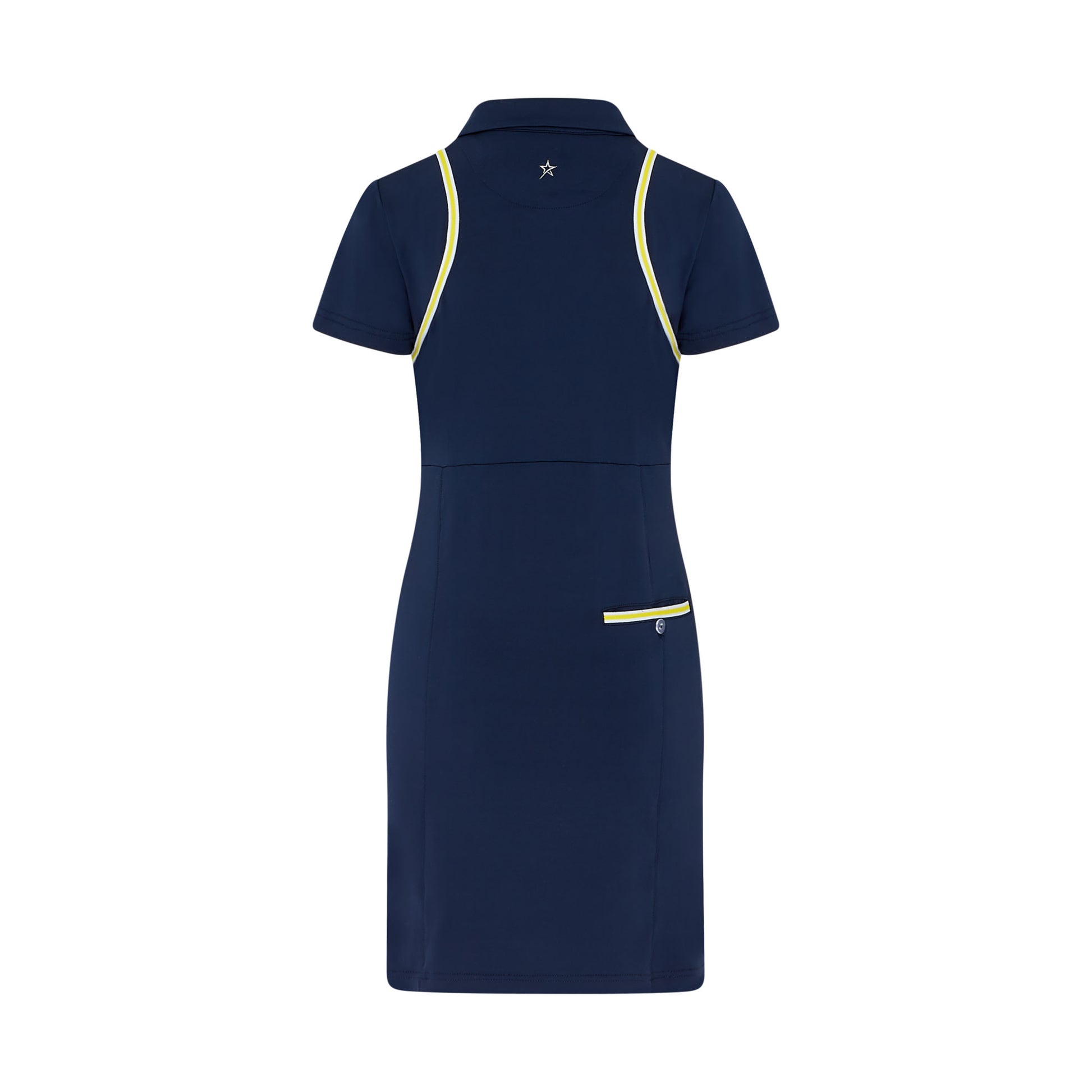 Swing Out Sister Women's Navy and Sunshine Cap Sleeve Dress