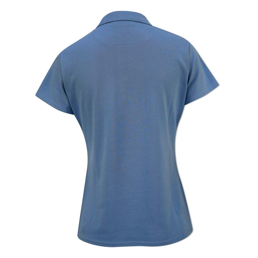 Glenmuir Ladies Pique Knit Short-Sleeve Polo with Soft Cotton Finish in Light Blue