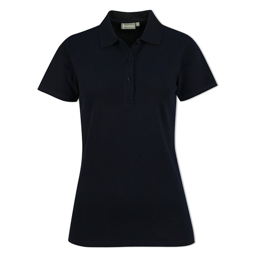 Glenmuir Ladies Pique Knit Short-Sleeve Polo with Soft Cotton Finish in Navy Blue