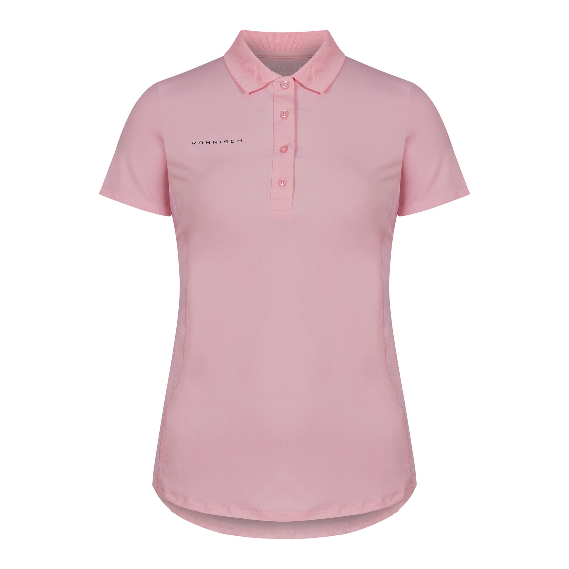 Rohnisch Women's Short Sleeve Polo with Textured Panels in Orchid Pink