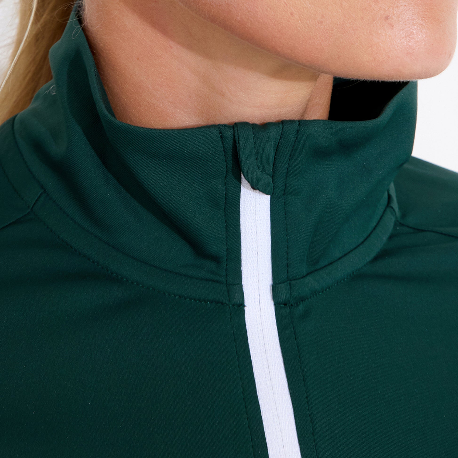 Abacus Ladies Zip-Neck Top with Colour Block Detailing - Cool Comfort, Confident Coverage