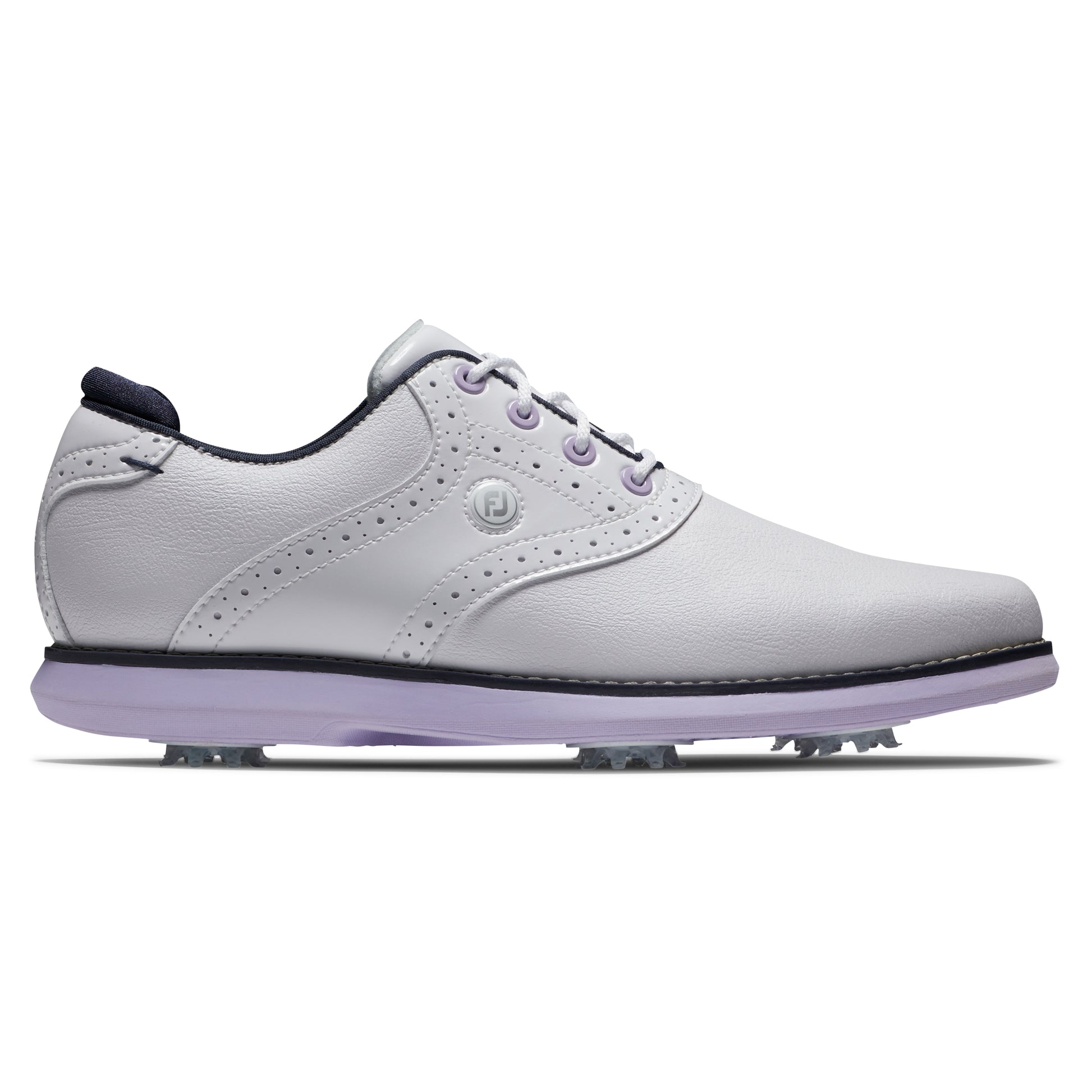 FootJoy Ladies Traditions Wide Fit Waterproof Golf Shoes with SoftSpikes