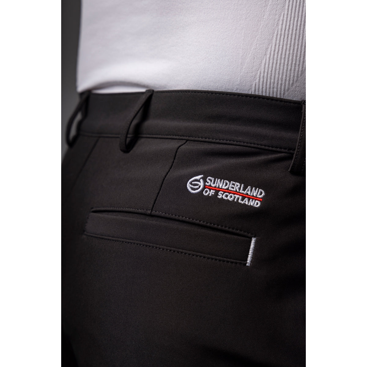Sunderland Mens Black Lightweight Golf Trousers with Water Repellent Finish