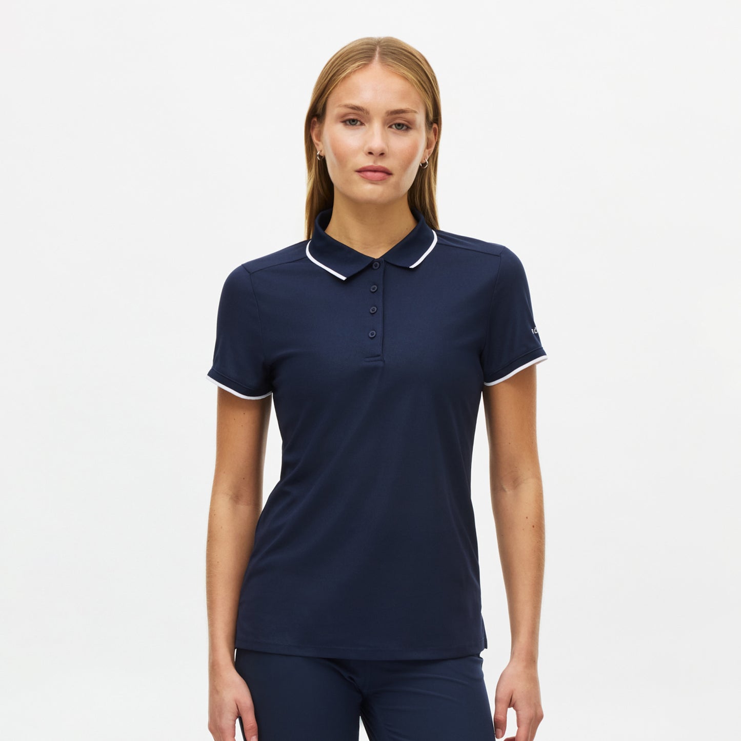 Rohnisch Ladies Classic Polo Shirt with Contrast Trim in Navy- Lightweight Comfort for All-Day Ease