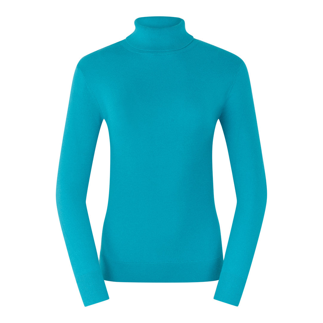 Pure Golf Ladies Classic Roll Neck in Tourmaline Leopard