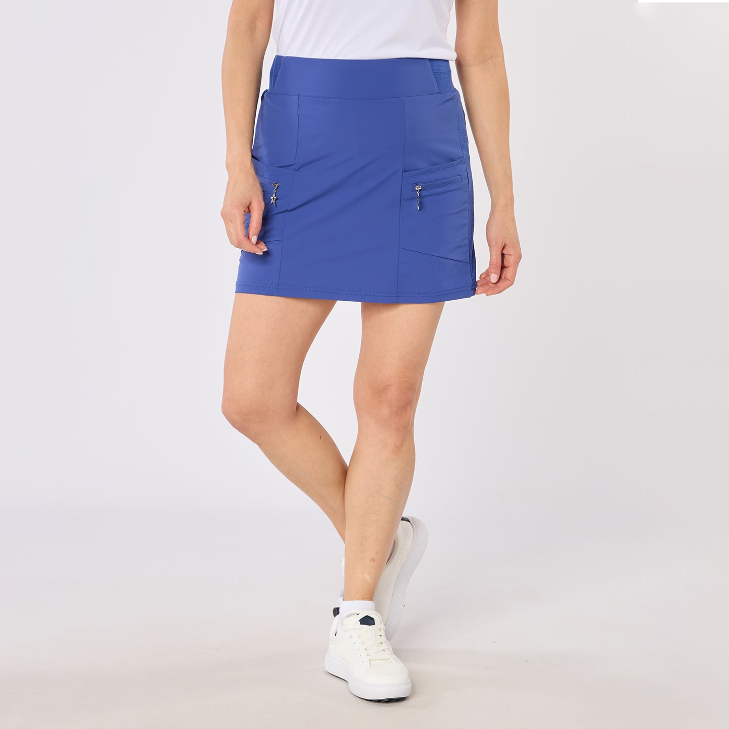 Swing Out Sister Ladies Lightweight Pull-On Skort with Neat Pocket Detail & Comfort Waistband for A Smooth Silhouette