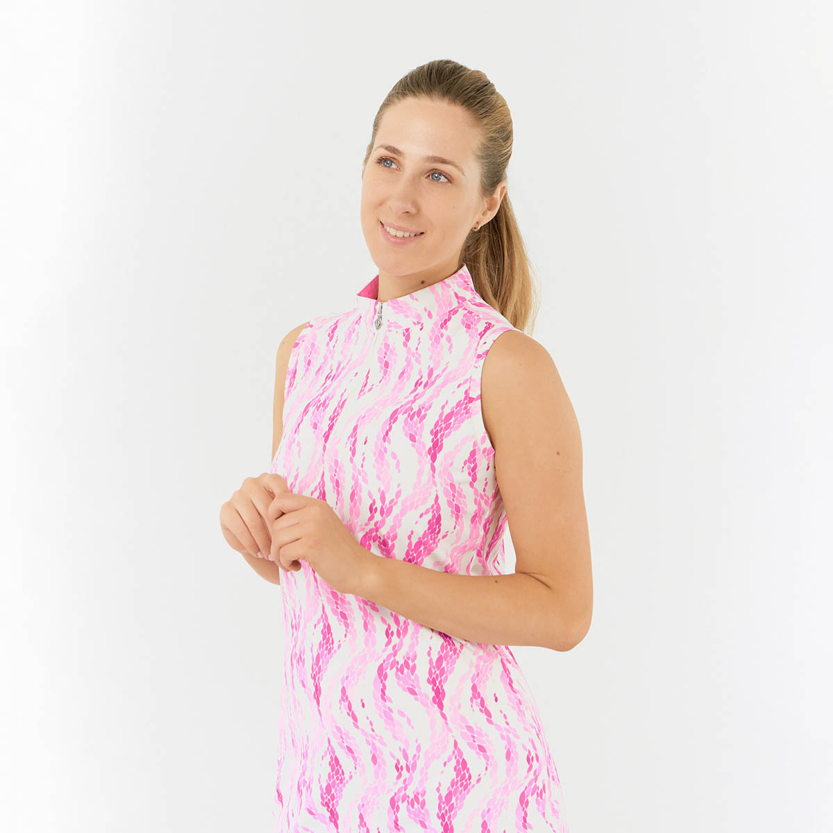 Pure Golf Rose Water Print Sleeveless Dress