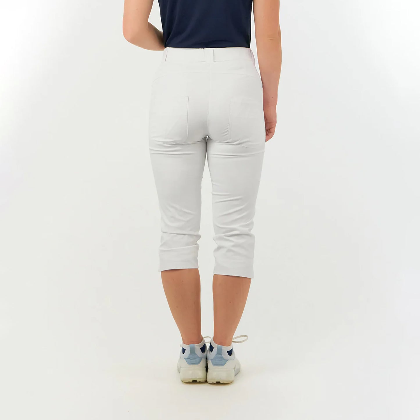 Pure Golf Ladies Stretch Capri in White