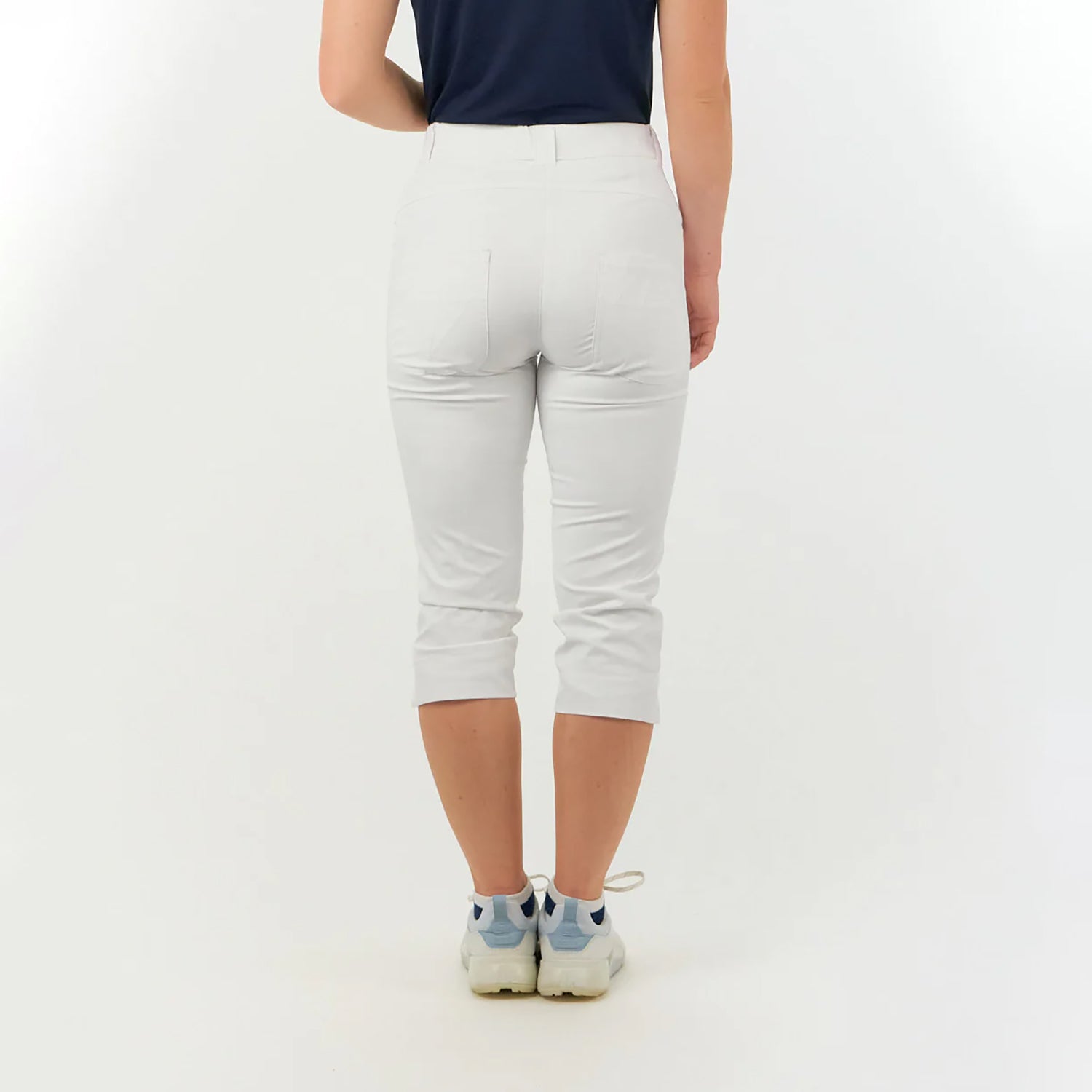 Pure Golf Ladies Stretch Capri in White
