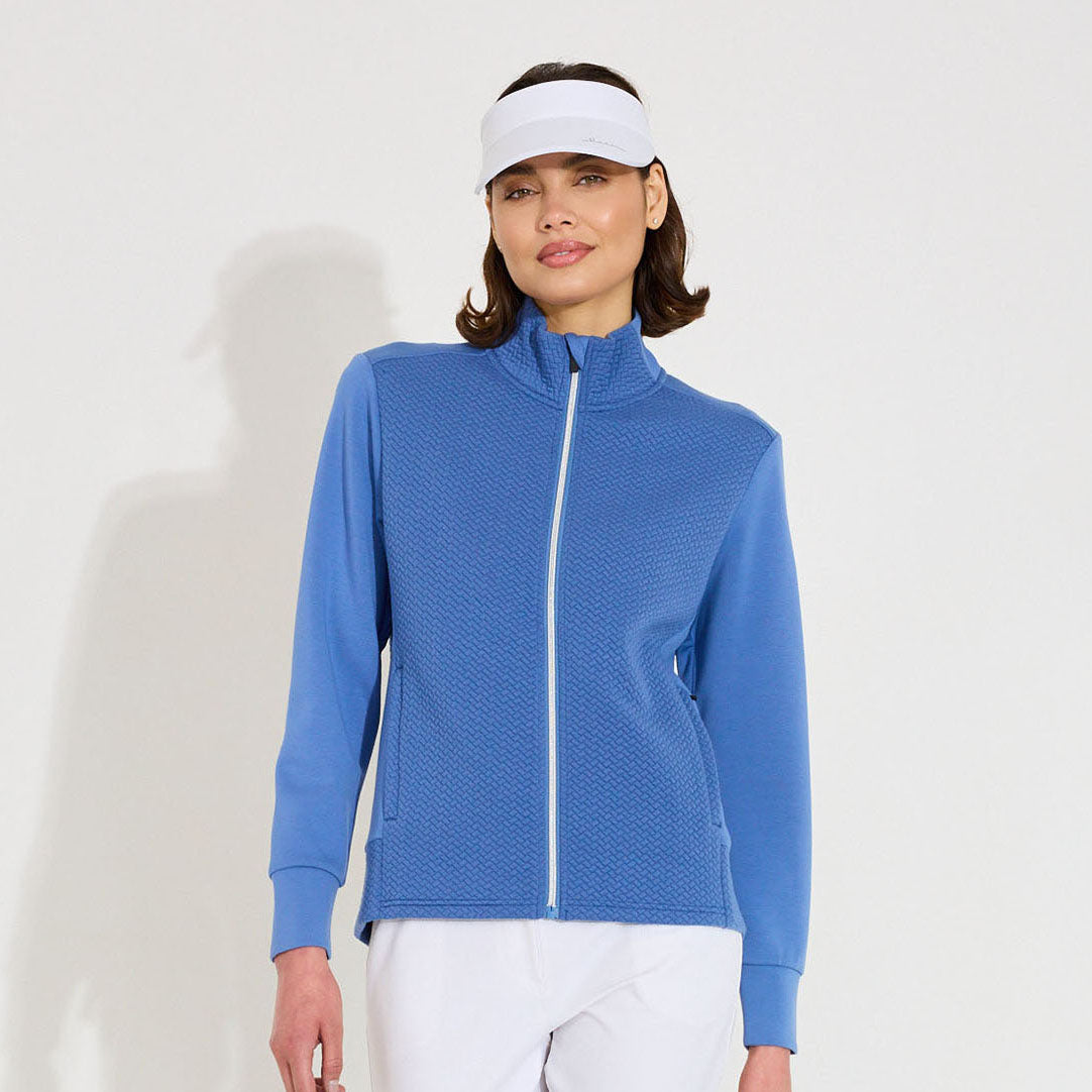 Abacus Ladies Jacquard Knit Full-Zip Jersey Jacket