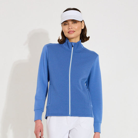 Abacus Ladies Jacquard Knit Full-Zip Jersey Jacket