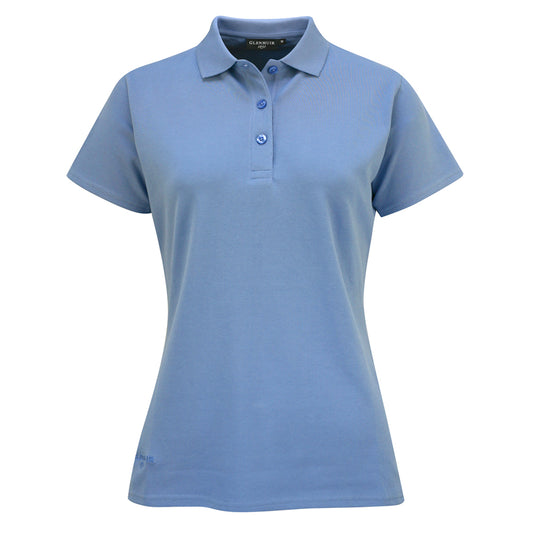 Glenmuir Ladies Pique Knit Short-Sleeve Polo with Soft Cotton Finish in Light Blue