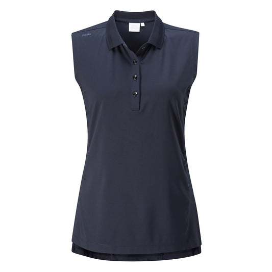 PING Ladies Navy Sleeveless Golf Polo Shirt