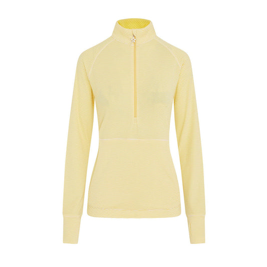 Swing Out Sister Womens Fine Stripe Zip-Neck Top with Front Pocket Great for Range to Course Wear