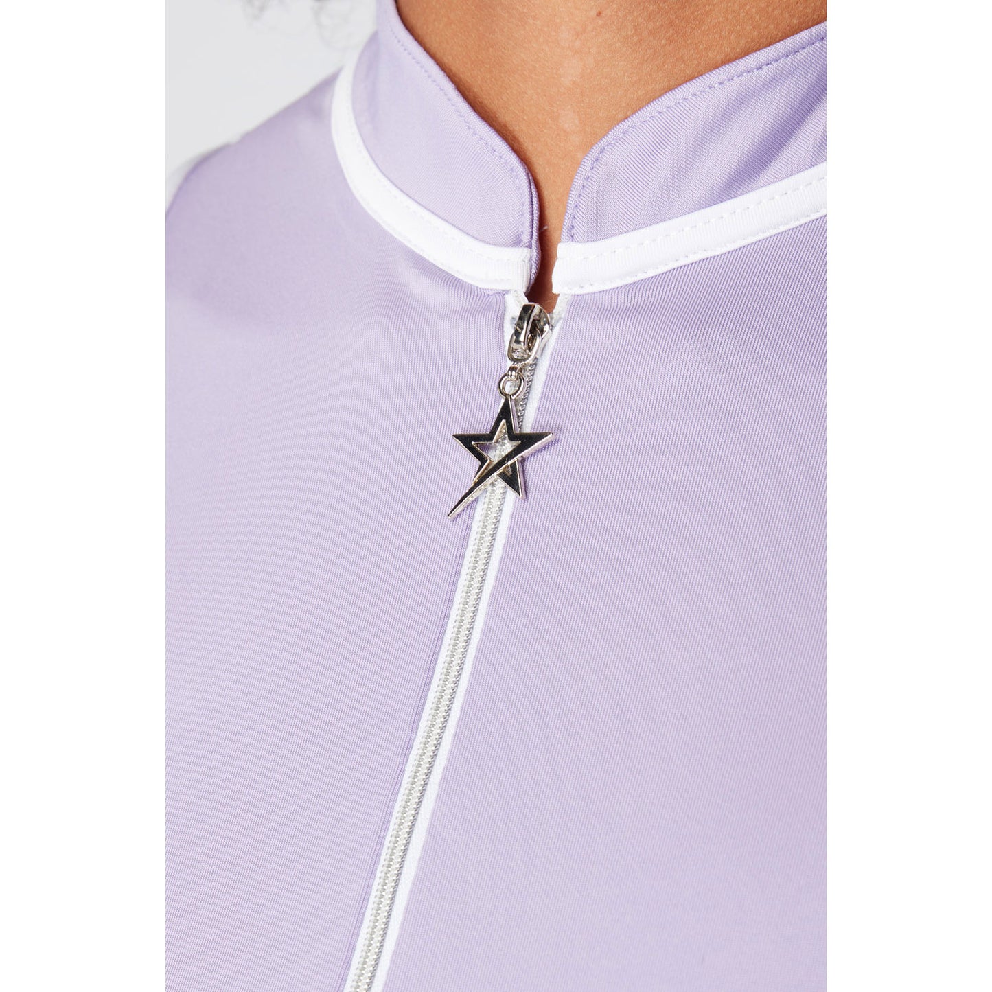 Swing Out Sister Zip Neck Sleeveless Polo in Digital Lavender