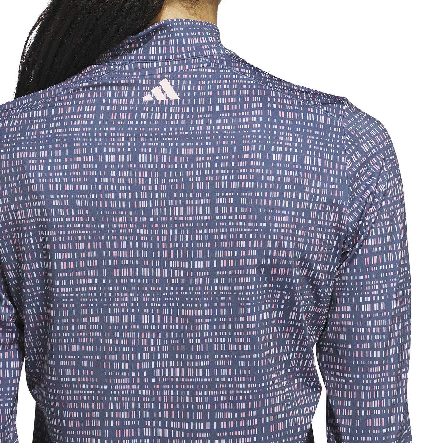 adidas Womens Long Sleeve Digitized Print Golf Polo in Preloved Ink