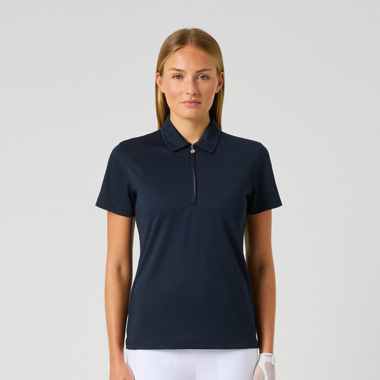 Daily Sports Honeycomb Structured Short Sleeve Polo Shirt in Navy