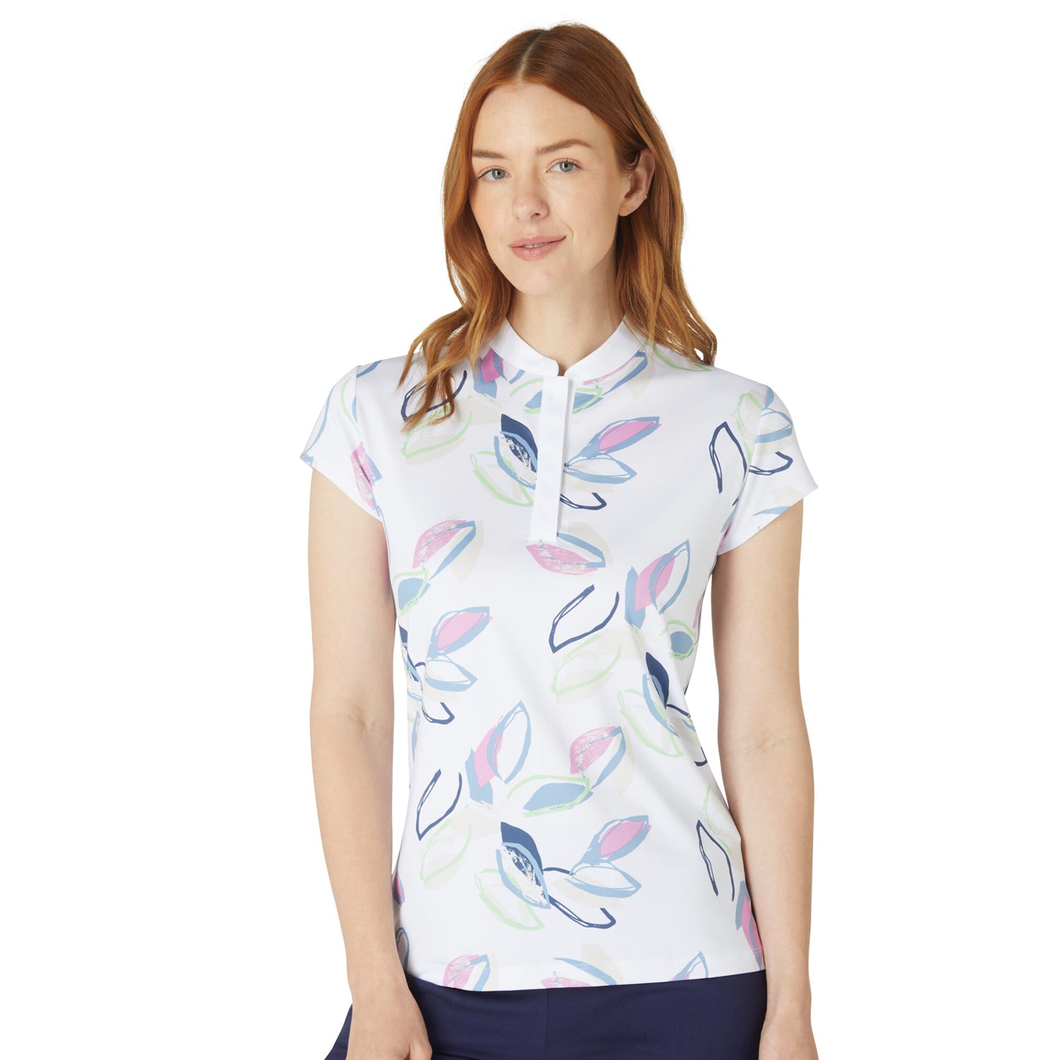 Callaway Ladies Cap Sleeve Polo with Linear Petal Design