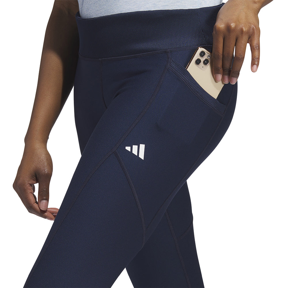adidas Ladies Golf Leggings with Ribbed Waistband in Collegiate Navy