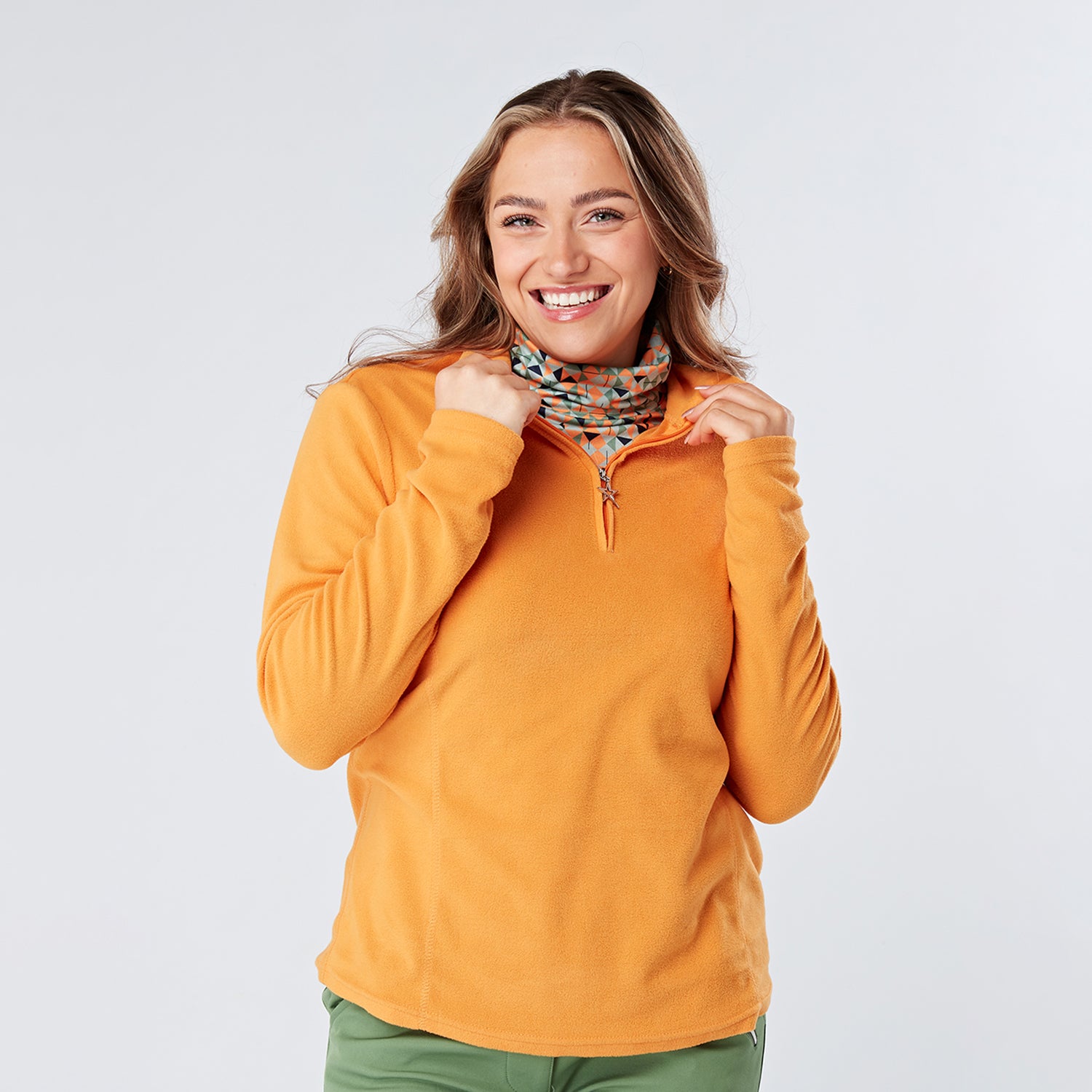 Swing Out Sister Ultra-Soft 1/4 Zip Fleece in Apricot Crush