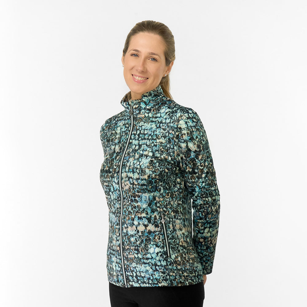 Pure Golf Ladies Brushed Back Jacket in Abstract Print