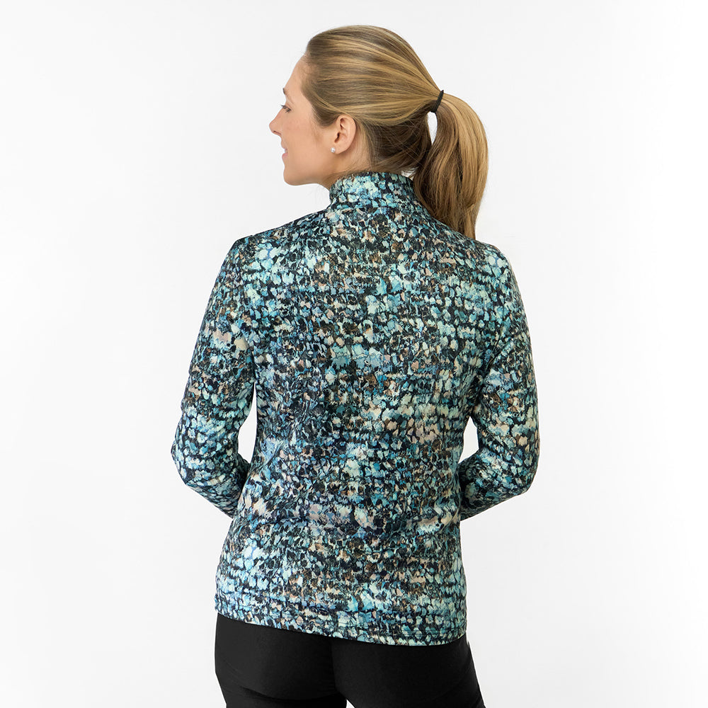 Pure Golf Ladies Brushed Back Jacket in Abstract Print