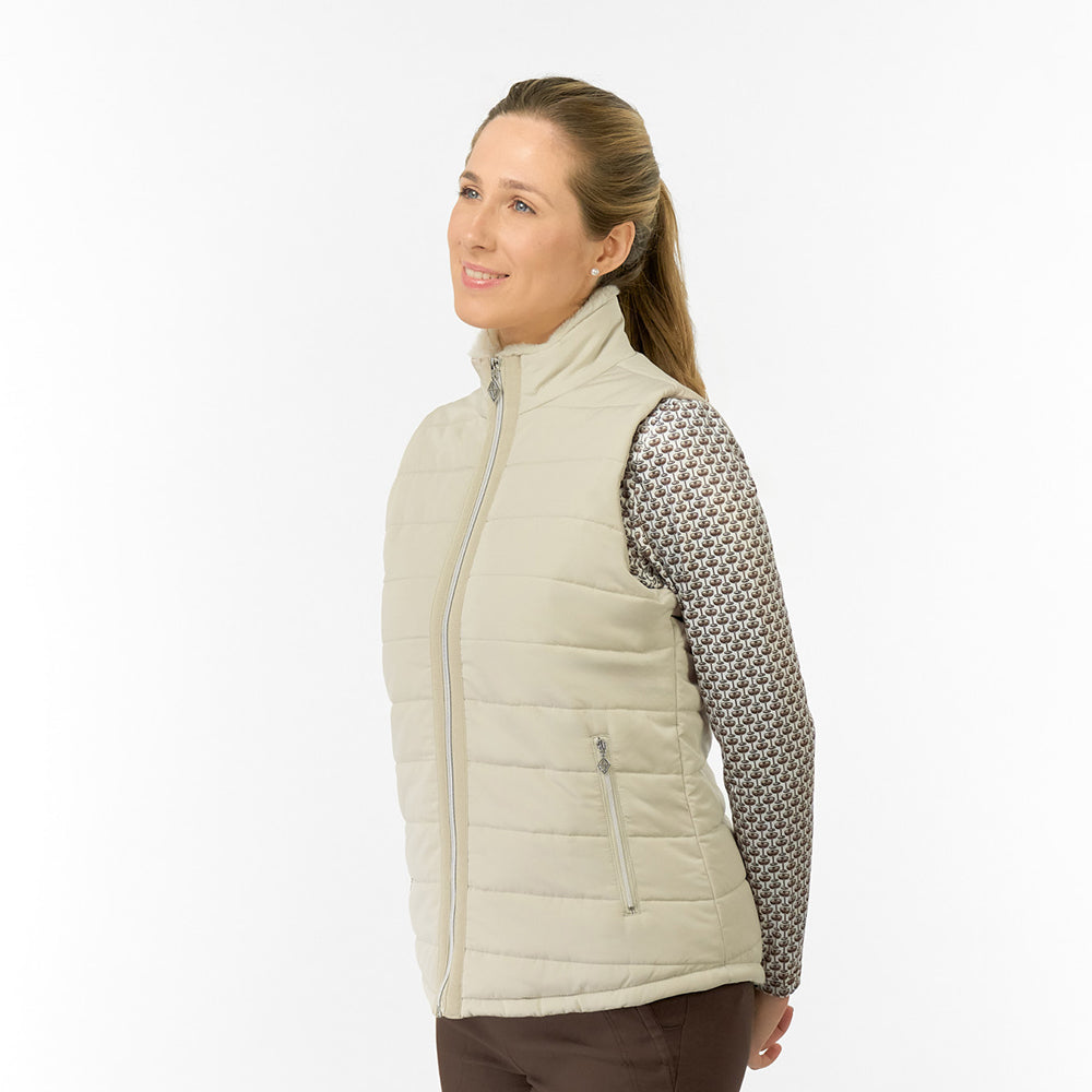 Pure Golf Ladies Insulated Faux Fur Collar Gilet 