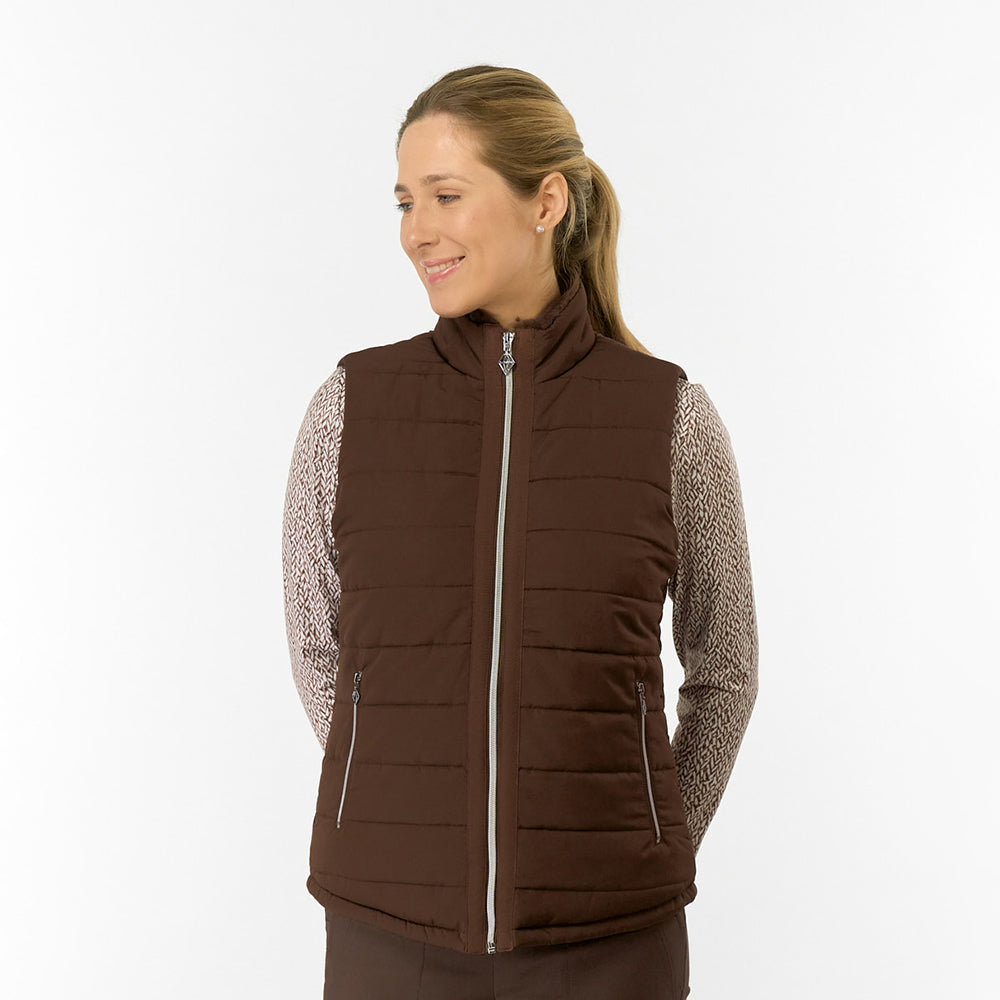 Pure Golf Ladies Insulated Faux Fur Collar Gilet 