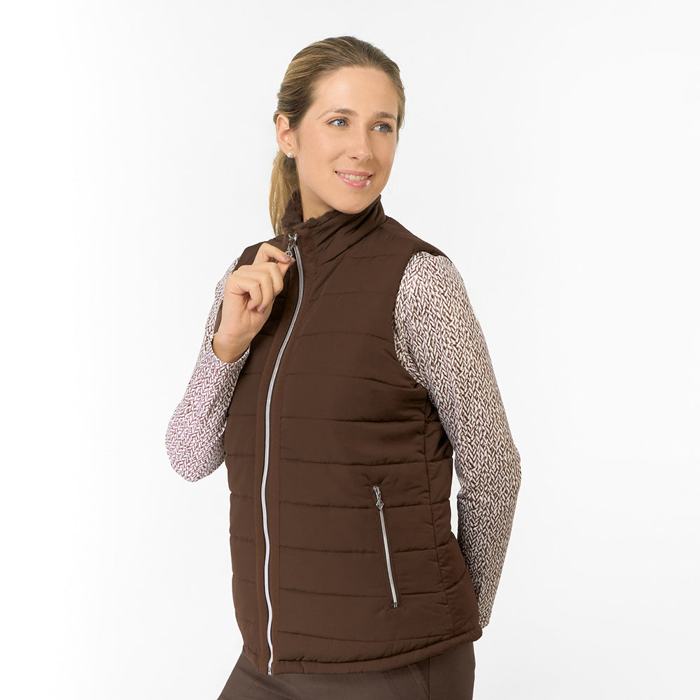 Pure Golf Ladies Insulated Faux Fur Collar Gilet 