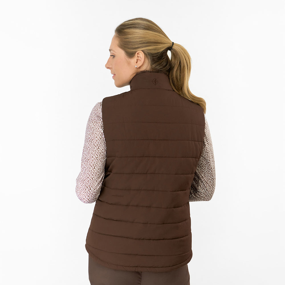 Pure Golf Ladies Insulated Faux Fur Collar Gilet 