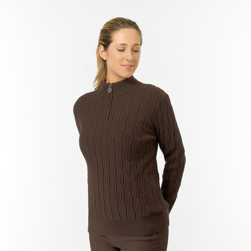 Pure Golf Ladies Cable Knit Lined Sweater - The Perfect Cold-Weather Layer