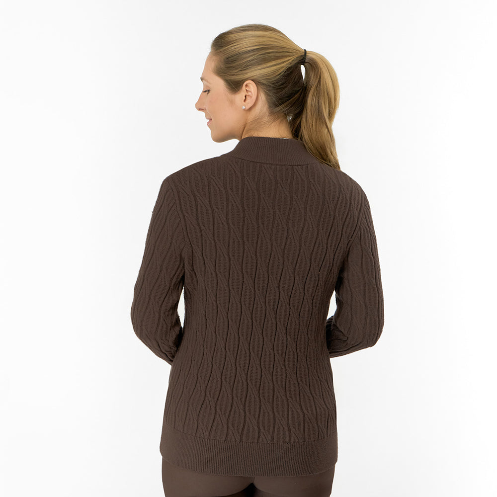 Pure Golf Ladies Cable Knit Lined Sweater - The Perfect Cold-Weather Layer