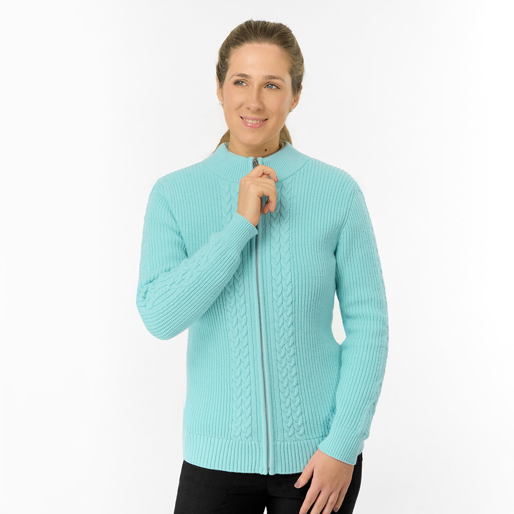 Pure Golf Ladies Cable Knit Lined Cardigan - Cosy Meets Classic