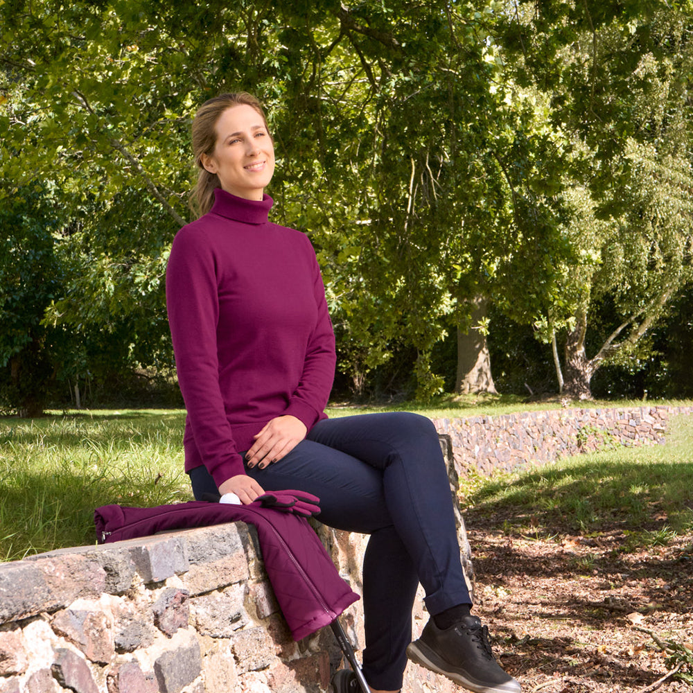 Pure Golf Ladies Super Soft Fur Lined Roll Neck