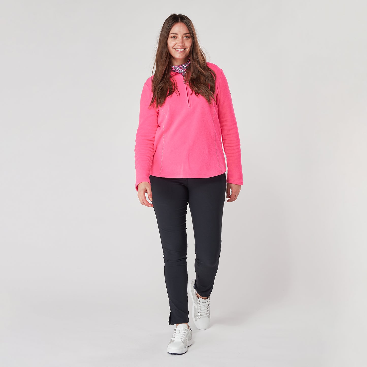 Swing Out Sister Bonny 1/4 Zip Fleece in Neon Pink