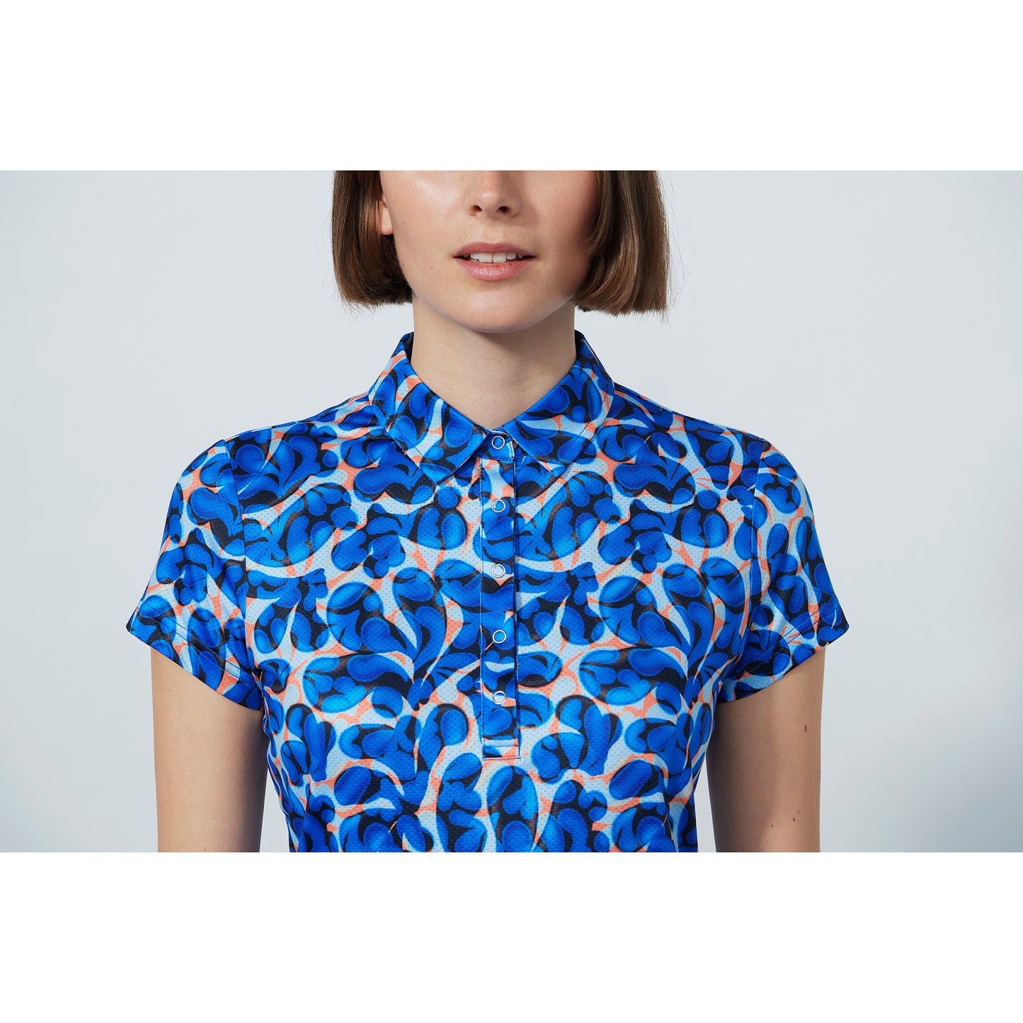 Daily Sports Ladies Cap Sleeve Quick Dry Polo in Retro Floral Print