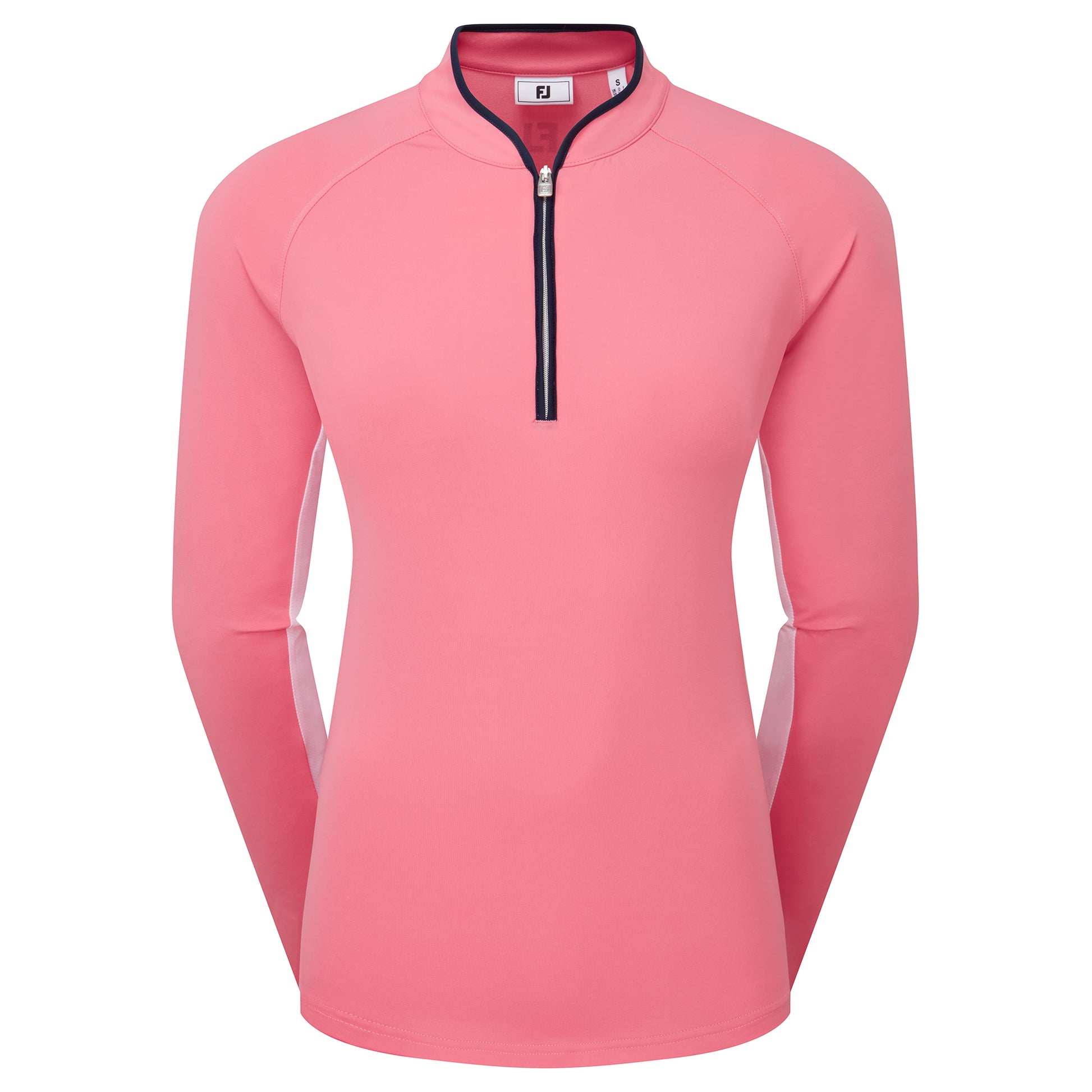 FootJoy Ladies Lightweight Breathable Zip-Neck Top with Contrast Trim