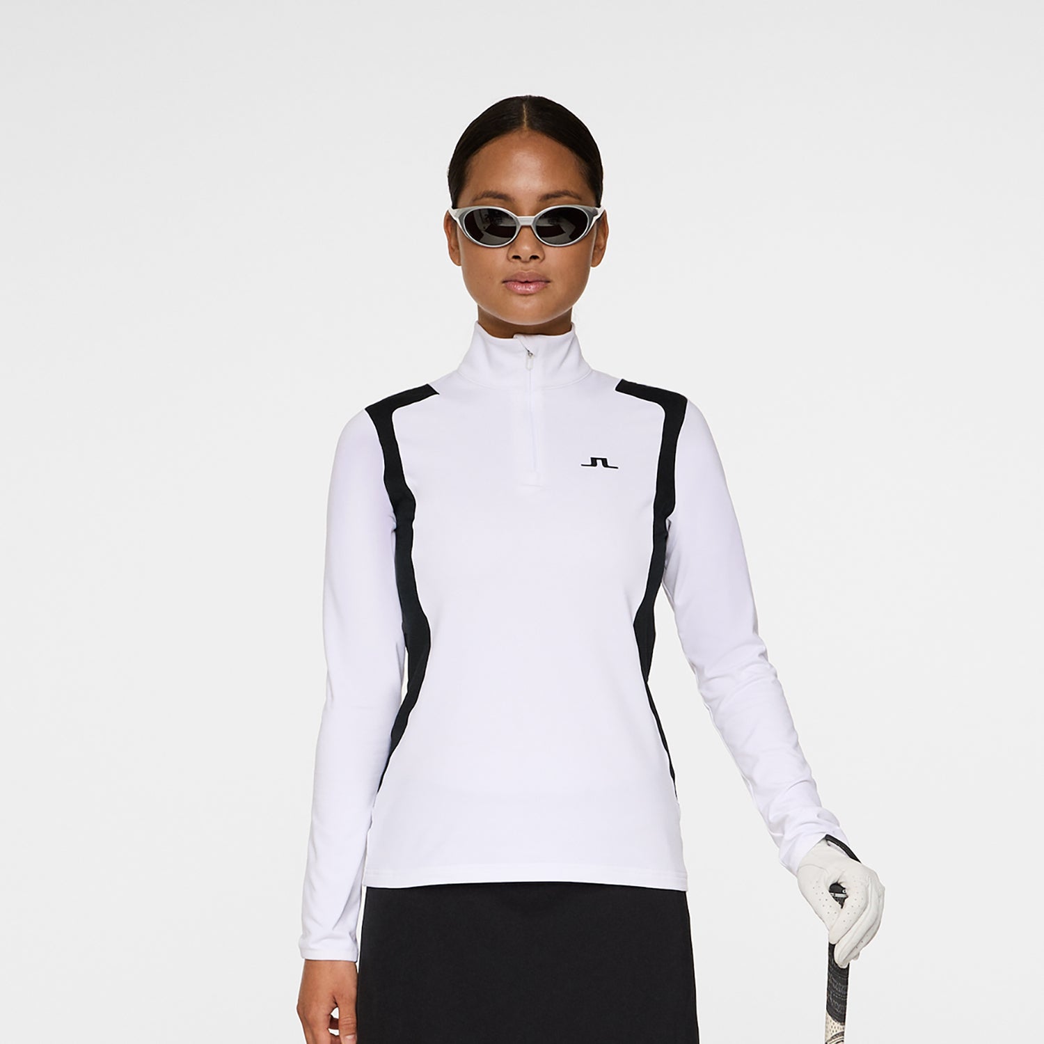 J.Lindeberg Ladies Zip-Neck Lightweight Mid-Layer with Brushed Inner