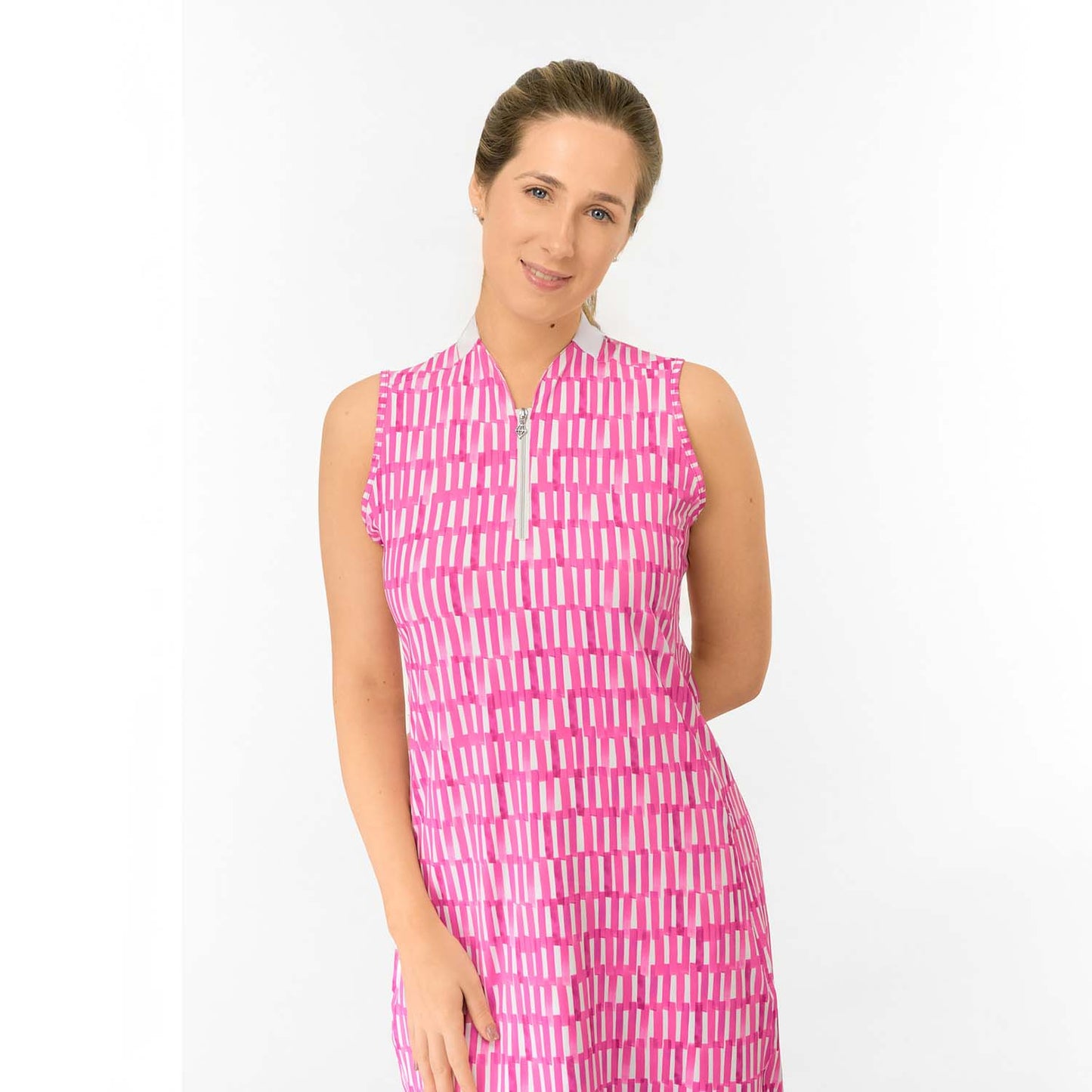 Pure Golf Sleeveless Dress in Lattice Print - Feel Fabulous, Play Fearlessly
