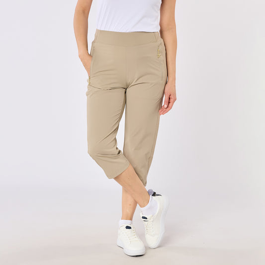 Swing Out Sister Ladies Rita Lightweight Pull-On Capris in Elephant