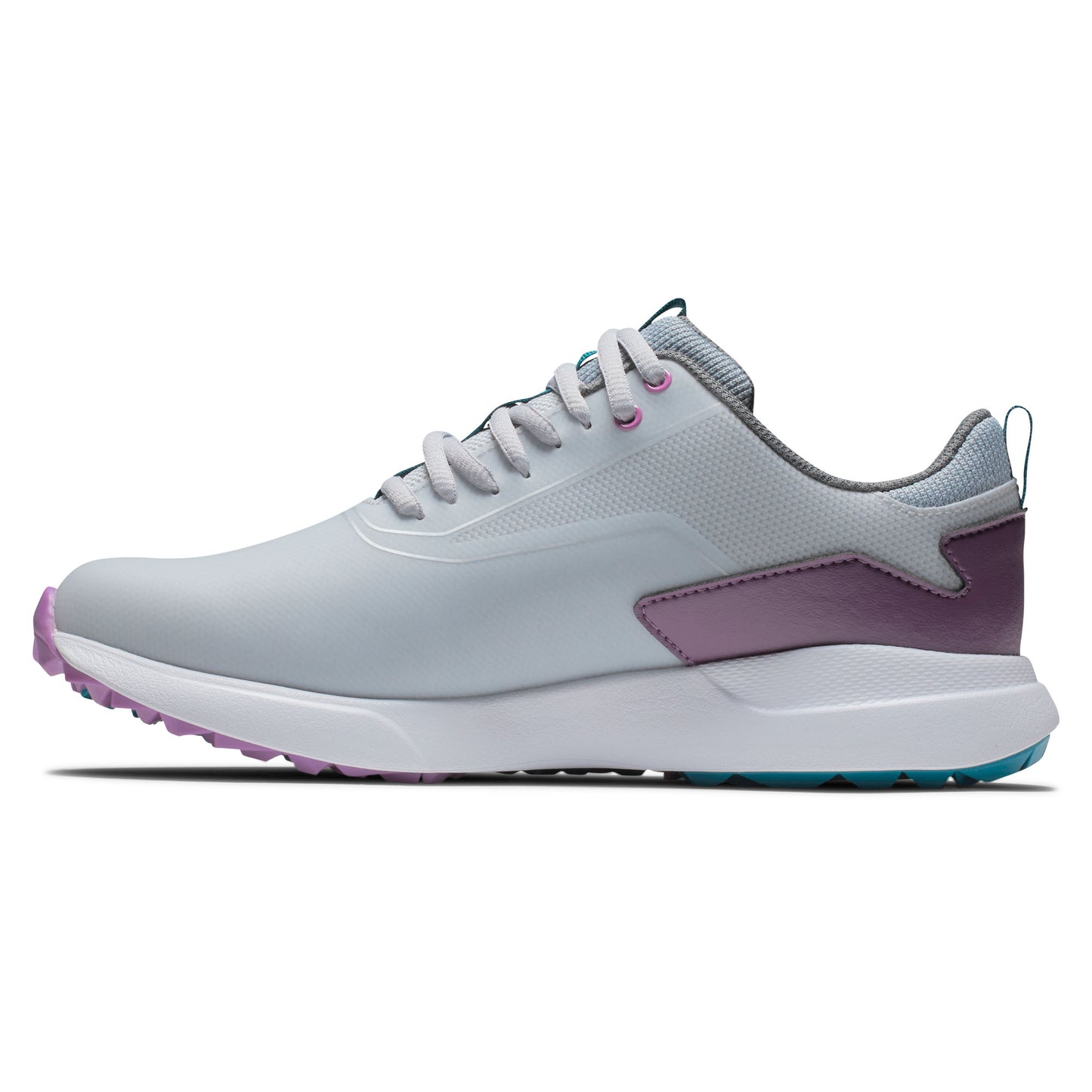 FootJoy Ladies Performa Spikeless Waterproof Golf Shoes in Grey, White & Purple