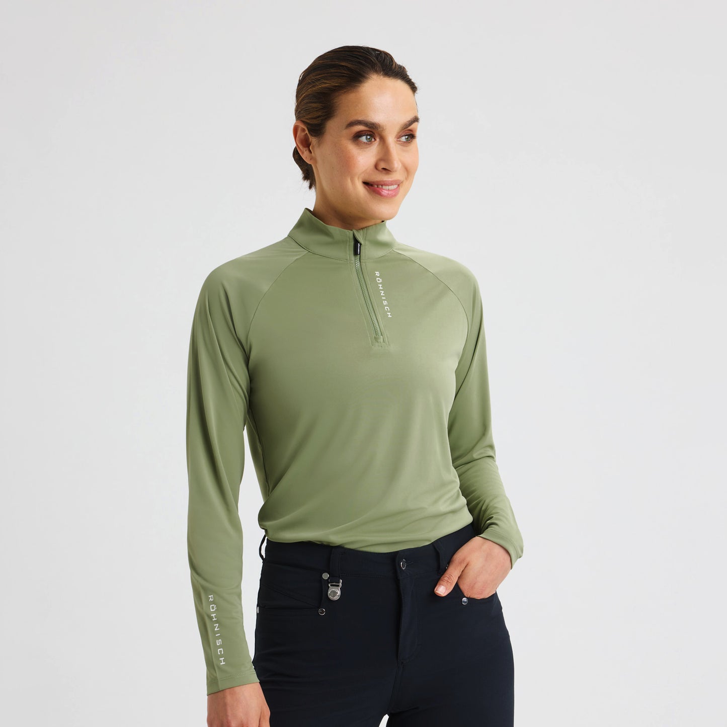 Rohnisch Ladies Lightweight Zip-Neck Top