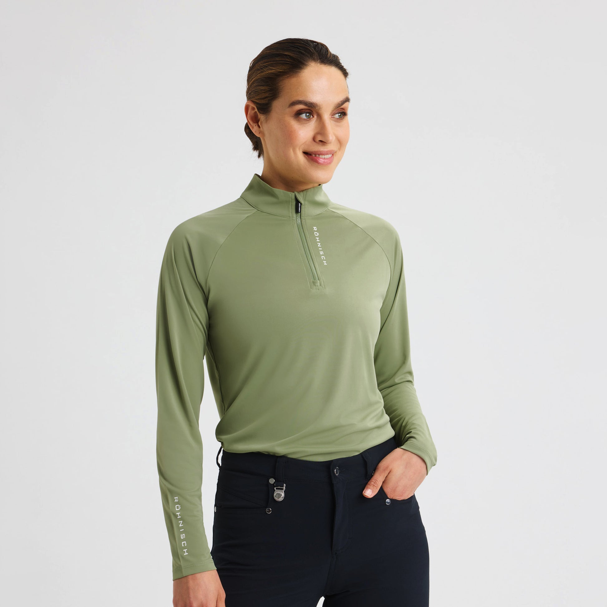 Rohnisch Ladies Lightweight Zip-Neck Top