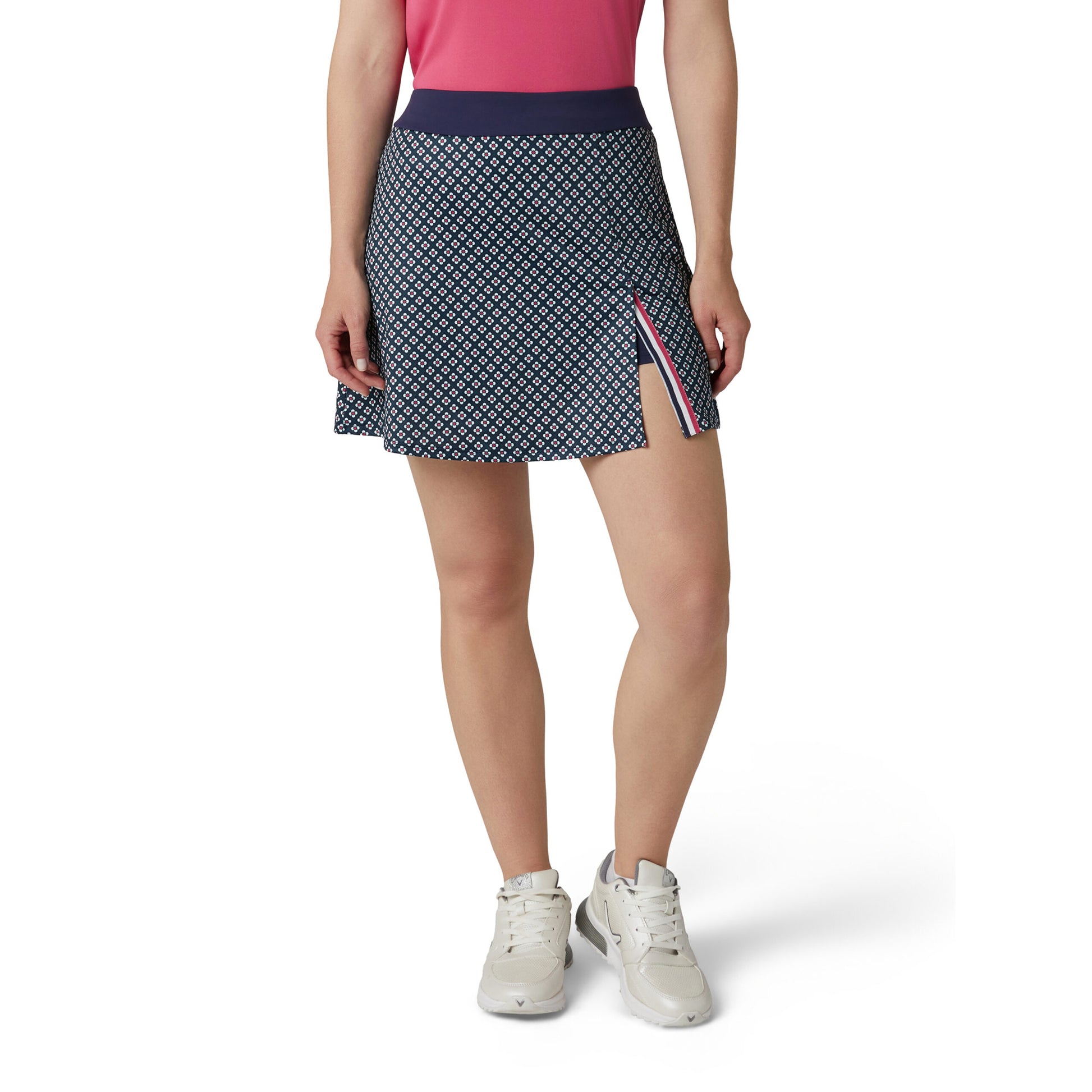 Callaway Ladies Golf Mini Floral Print Pull-On Skort in Navy